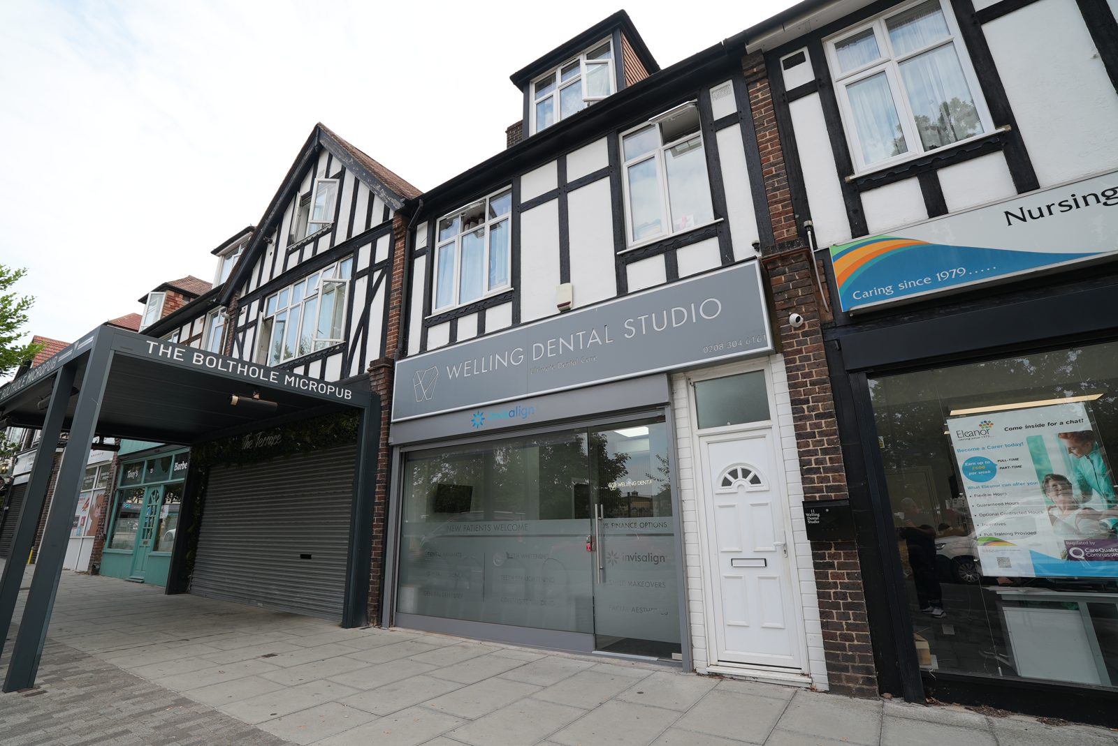 The entrance and signage at Welling Dental Studio